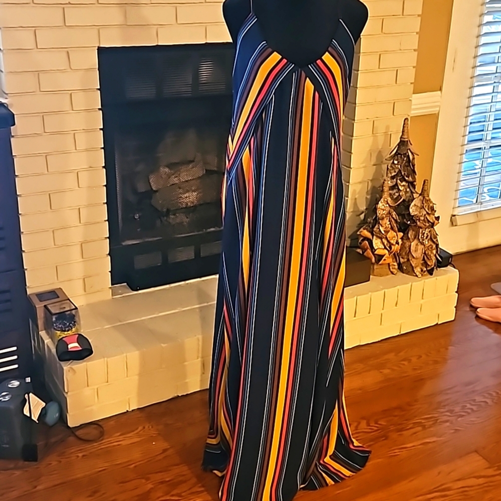 Colorful striped maxi dress